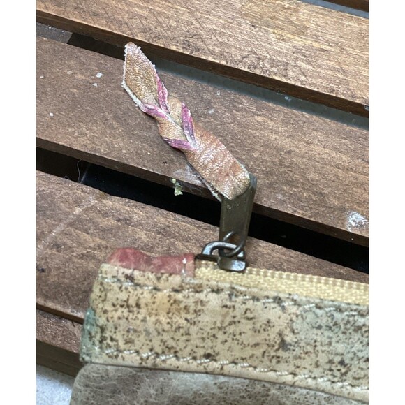 Signed Emily Ann Of Boca Raton Hand Painted Leather Make Up Pouch Wallet Clutch - Picture 15 of 15